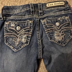 Rock Revival Women's Distressed Blue Jeans